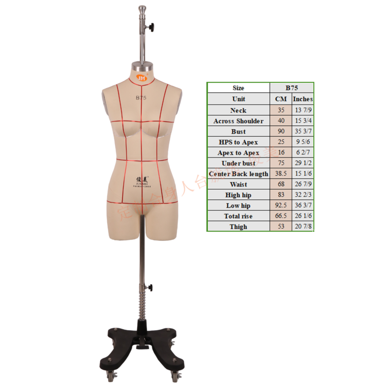 Professional Sewing Mannequin Semi-Pinnable Dress form Tailoring women underwear dummy  Size: EU B75