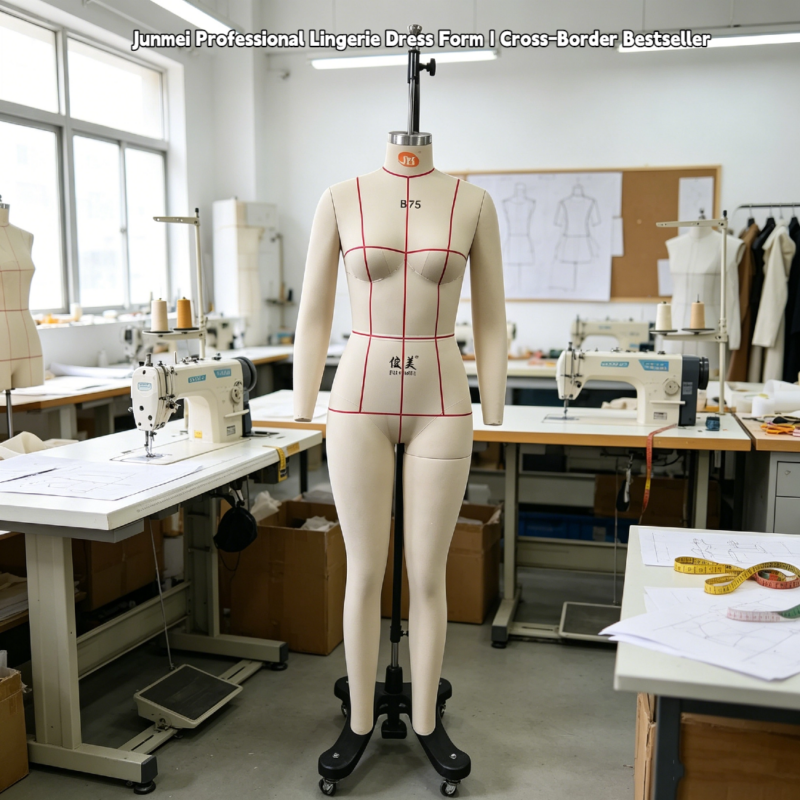 Standard B75 34B Intimate Apparel Mannequin, Full Body Draping Form with Gridded Line for Lingerie Swimwear Design